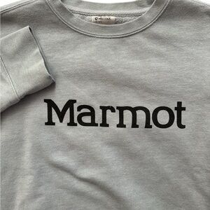 Marmot Gray Spell Out Kids/Boys/Unisex Sweatshirt Size Large‎ Outdoors Warm